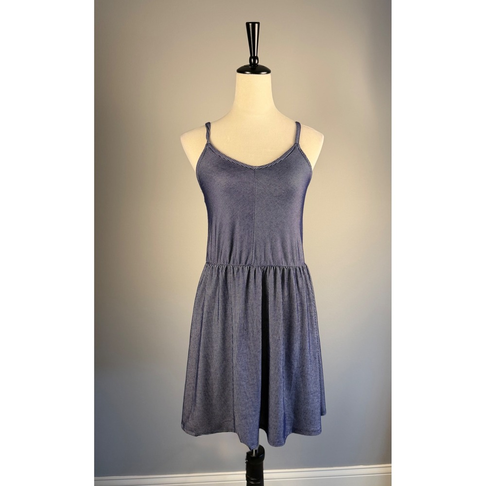 Universal Thread Mini Dress Striped S Blue White Casual Adjustable Straps